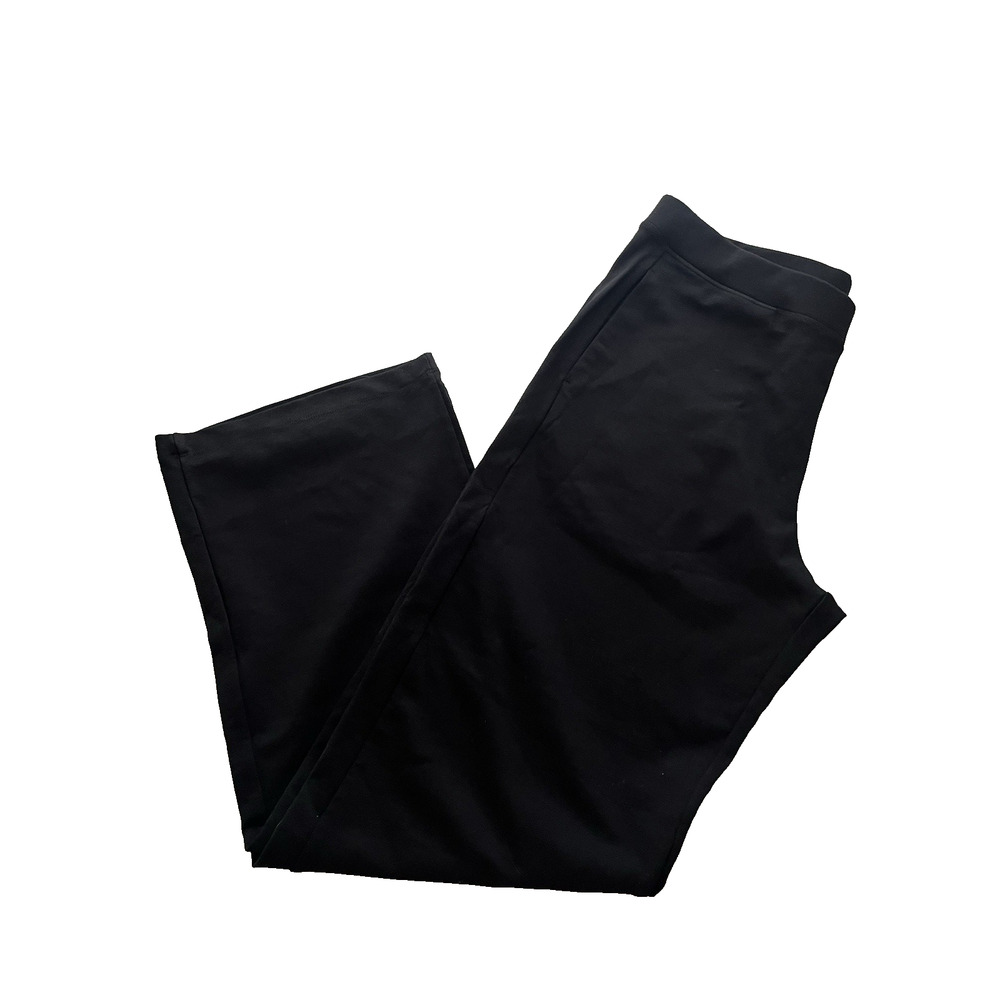 American Giant Ponte Straight Pants Womens Large Black Pull On Stretch Relaxed